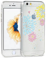 Чехол накладка Remax для iPhone 6 / 6S Flower ser. Цветы Гортензия Прозрачный