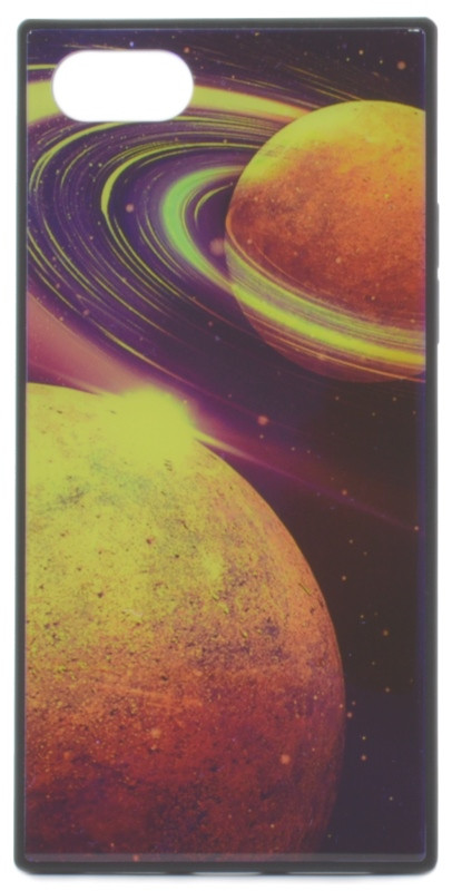 Чохол-накладка YCT для iPhone 7/8 (4.7") TPU+Glass прямокутний Космос