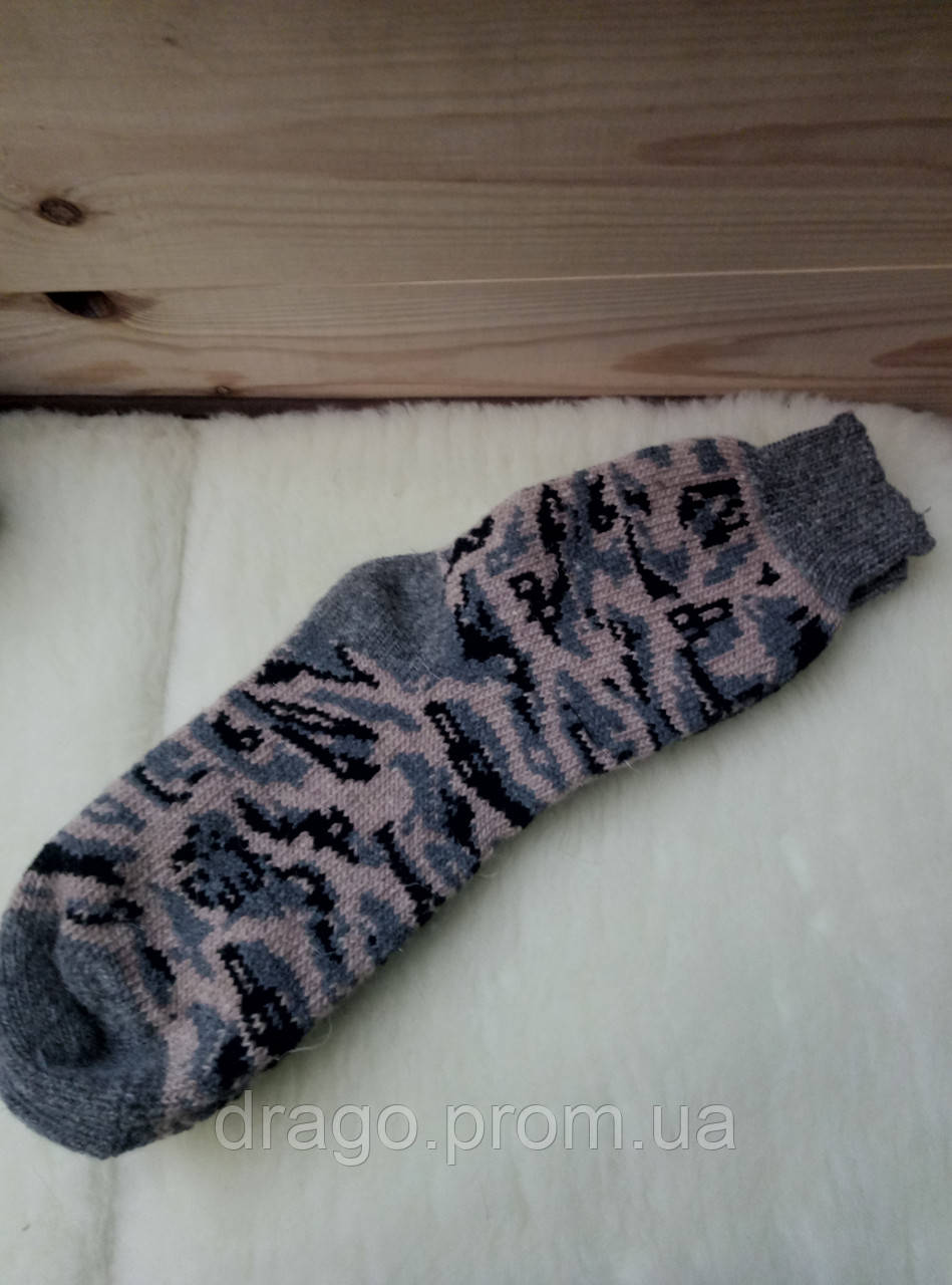Мужские носки из овечьей шерсти с узором разные цвета - фото 5 - id-p806251104