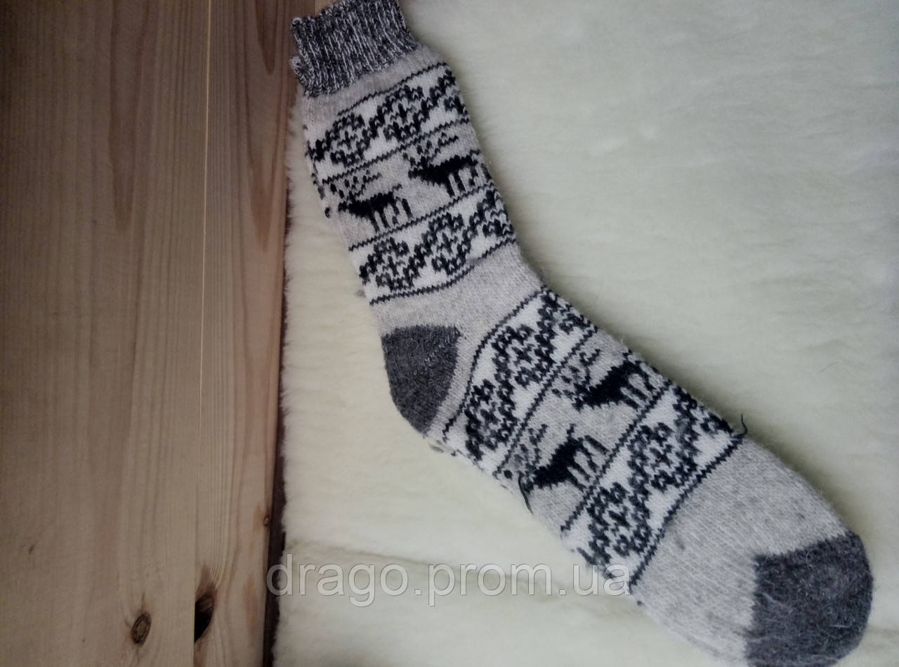 Мужские носки из овечьей шерсти с узором разные цвета - фото 3 - id-p806251104