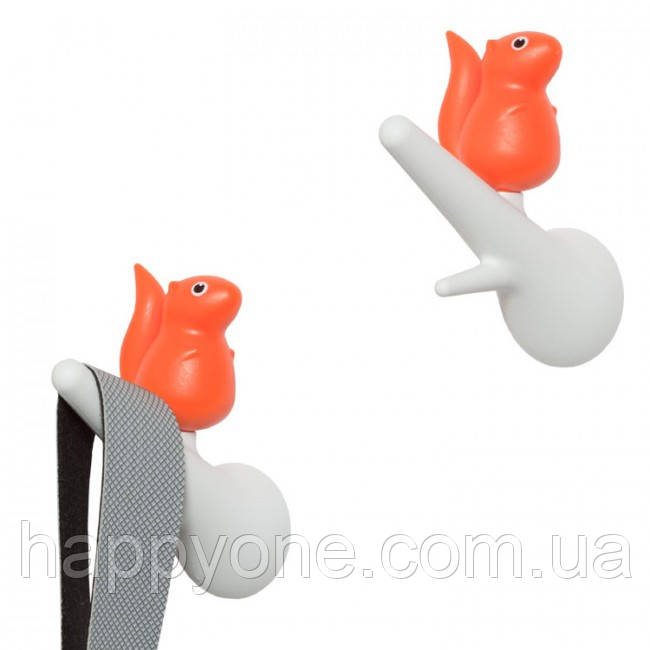 Гачки настінні Hook Squirrel Qualy (жовтогарячий-білий)