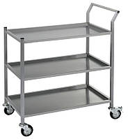 Візок сервірувальний ТЗ 3 трирівневий з нержавійки на колесах