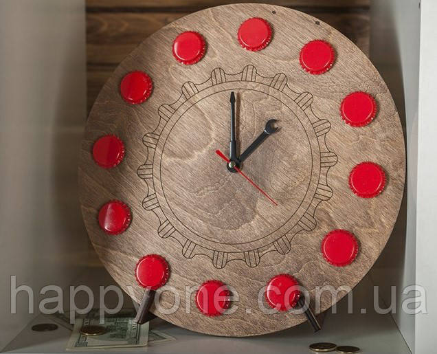 Дерев'яний настінний годинник Capsboard Watch, фото 1