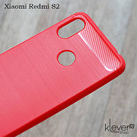 Чехол накладка для Xiaomi Redmi S2 (red "Carbon")