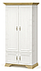 Маленька розпашна дводверна біла шафа 2Д для одягу 100 см прованс у вітальню, зал Іріс Мебель Сервіс, фото 6