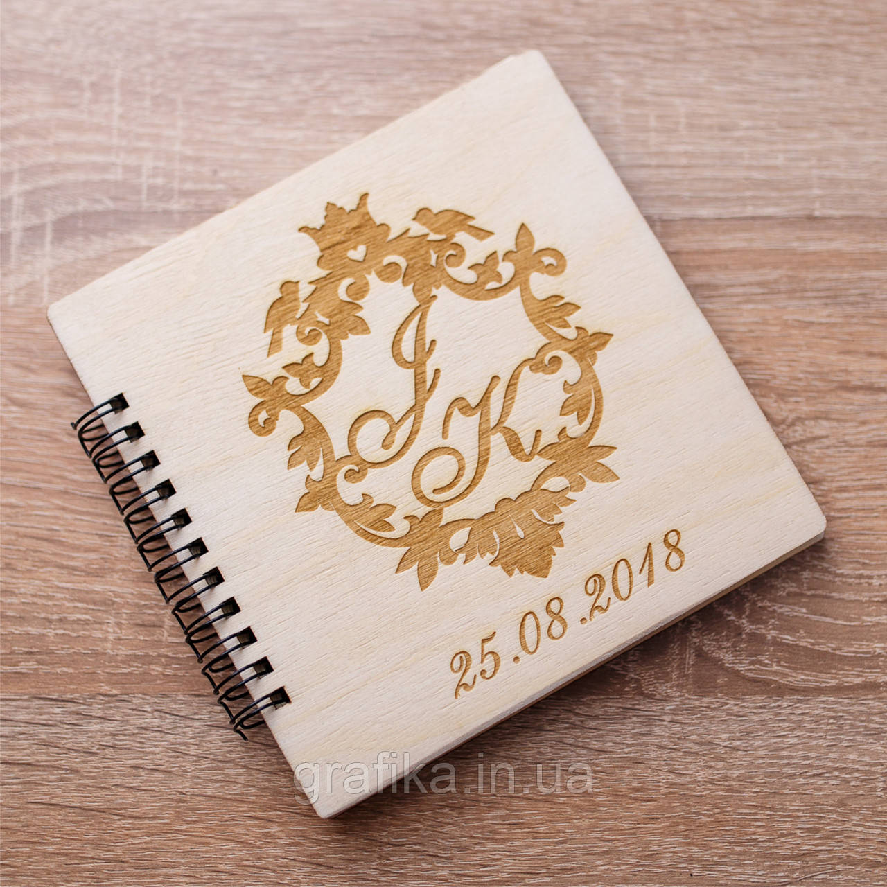 Весільна книга побажань із дерева, фото 1