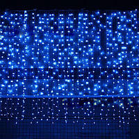Штора 2х3м 560 led, цвет синий - декоративная гирлянда на Новый год