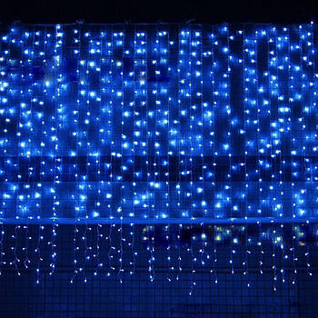Штора 2х3м 560 led, колір синій - декоративна гірлянда на Новий рік