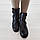 Жіночі демісезонні черевики Woman's heel чорні зі стильними ремінцями, фото 4