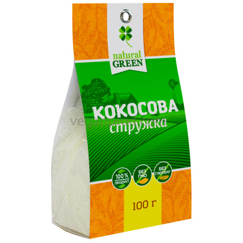 Кокосова стружка, Natural Green 100г