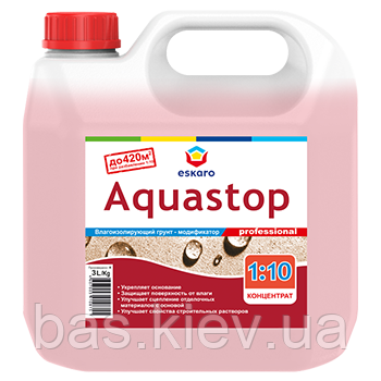 Eskaro Aquastop Prof Грунтівка концентрат аквастоп, 3 л