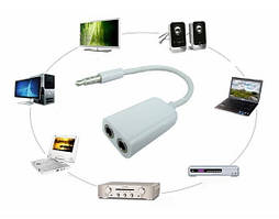 Перехідник аудіо спліттер двійник jack 3.5