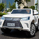 Дитячий електромобіль Джип Lexus LX570, M 3906 EBLR-1, колеса EVA, шкіряне сидіння, білий, фото 5