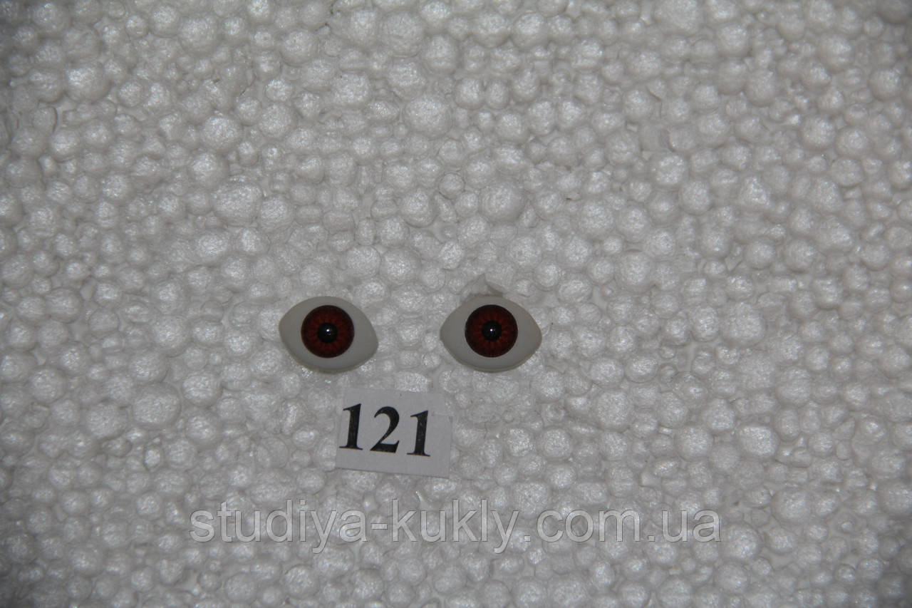 Глазки рыбки 14 мм, карие, № 14/5 Размер 9.6х14 мм - фото 1 - id-p67892132
