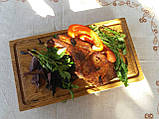 Кухонна дошка. Дошка для подавання страв із дерева. Обробні дошки з дерева. Дошки для подавання з дуба. 35*25см, фото 3