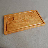 Кухонна дошка. Дошка для подавання страв із дерева. Обробні дошки з дерева. Дошки для подавання з дуба. 35*25см, фото 4