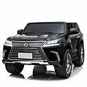 Дитячий електромобіль Джип Lexus LX570, M 3906 EBLR-2, колеса EVA, шкіряне сидіння, чорний, фото 3