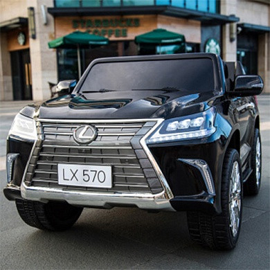 Дитячий електромобіль Джип Lexus LX570, M 3906 EBLR-2, колеса EVA, шкіряне сидіння, чорний