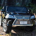 Дитячий електромобіль Джип Lexus LX570, M 3906 EBLR-2, колеса EVA, шкіряне сидіння, чорний, фото 2