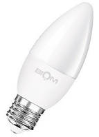Светодиодная Лампа BIOM С37 "Свеча" 7W цоколь Е27 3000К теплый белый