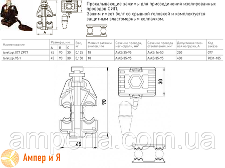 Відповідний проколювальний затискач tarel.zpi.95.1 ZP95.1 (35-95/35-95) E.NEXT, фото 3