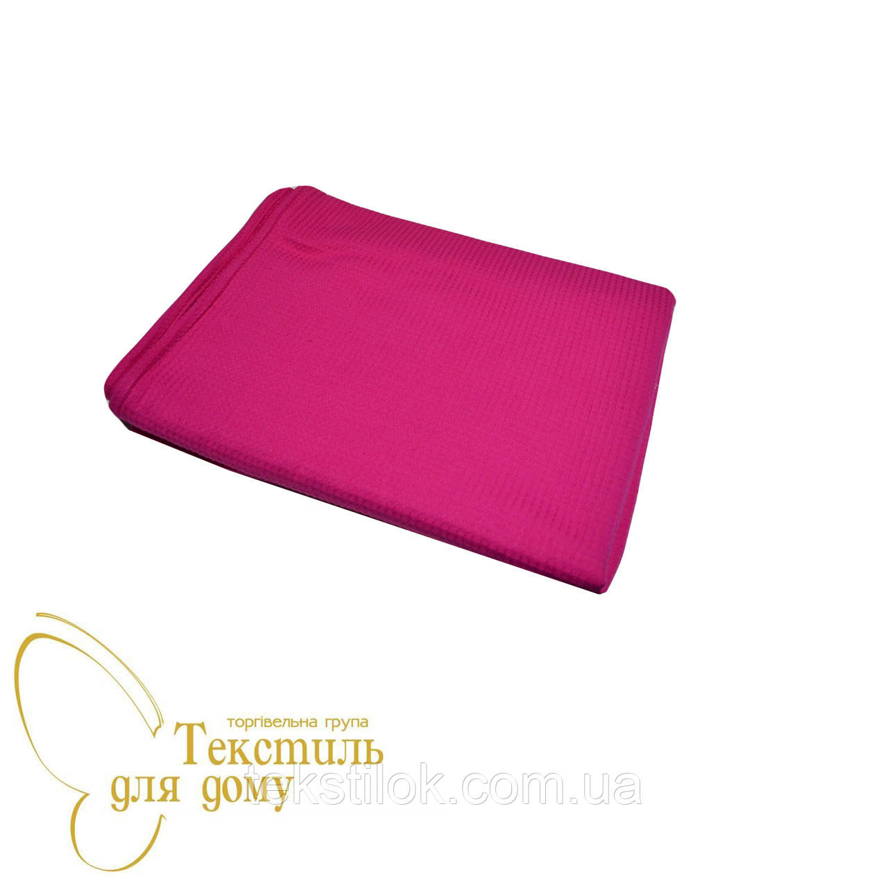 Рушник для сауни 90*170, вафельний/махра, малиновий, фото 1