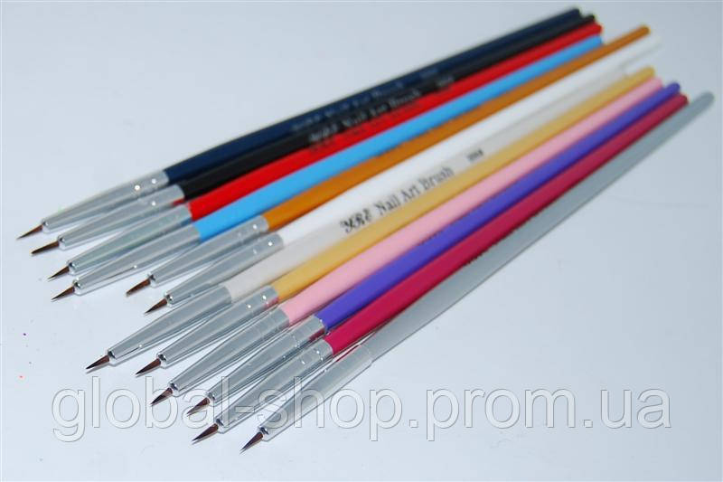 НАБІР КИСТЕЙ ДЛЯ РОСПИСИ НОГТІВ 12 штук -000#