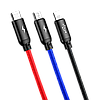 USB кабель Baseus Three Primary Colors 3-in-1 MicroUSB + Lightning + Type-C - 3.5 A / 1.2 m, фото 3