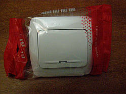 Вимикач одинарний з підсвічуванням (без вставки) EL-BI ZIRVE Кремовий 0361