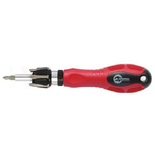 Викрутка реверсионная з комплектом насадок 7шт Intertool HT-0408