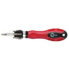 Викрутка реверсионная з комплектом насадок 7шт Intertool HT-0408