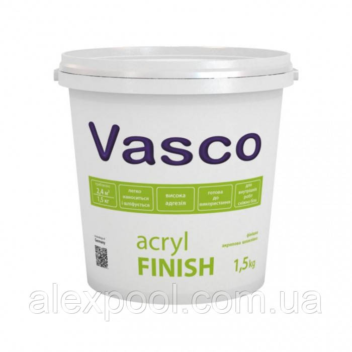 Vasco Acryl Finish 1.5 кг акрилова шпаклівка для внутрішніх робіт