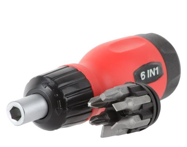 Викрутка реверсивна з комплектом насадок 6шт Intertool VT-1009
