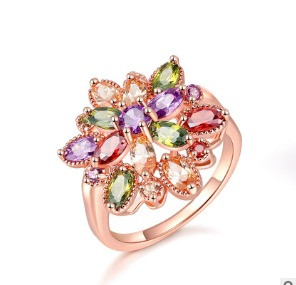 Каблучка в позолоті , циркони Розмір 17, фото 1