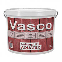 Vasco antiseptik AQUATEX 9 л лессирующая просочення-антисептик для дерева для зовнішніх