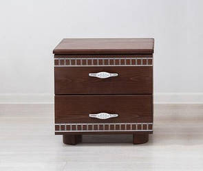 Тумбочка приліжкова Прованс (венге + патина срібло)