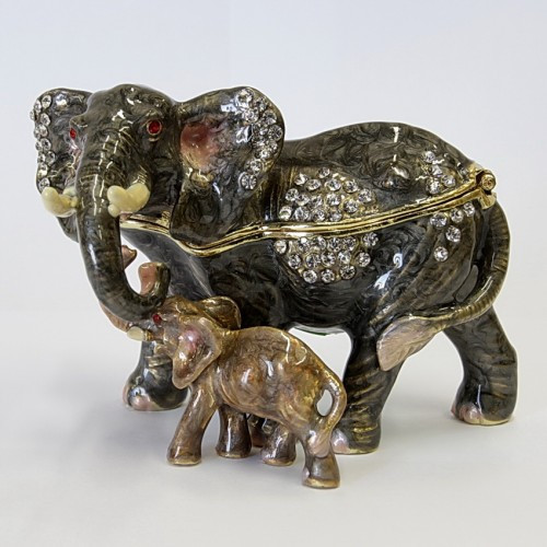 Скринька Слон і слоненя зі стразами в подарунок 
