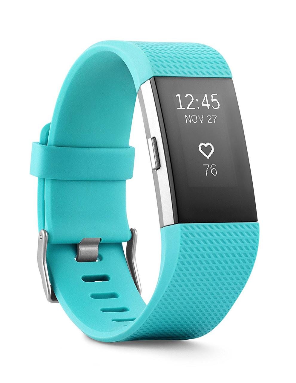 Фітнес-браслет Fitbit Charge 2 HR + Fitness Wristband Teal/Silver (Размер L/G) (FB407STEL-EU)