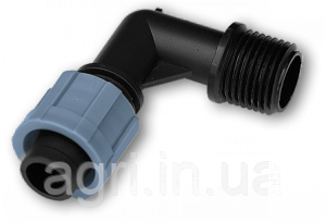 Коліно сполучне крапельна стрічка - зовнішня різьба 1/2"