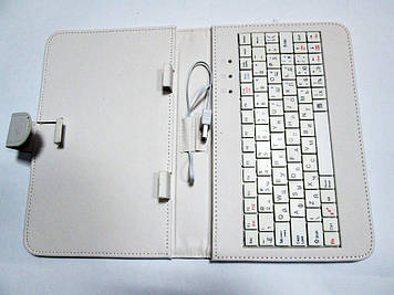 Чохол клавіатура для планшета 7 Ukr USB Білий