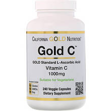 Вітамін C 1 000 мг, 240 капсул, California Gold Nutrition, Gold C