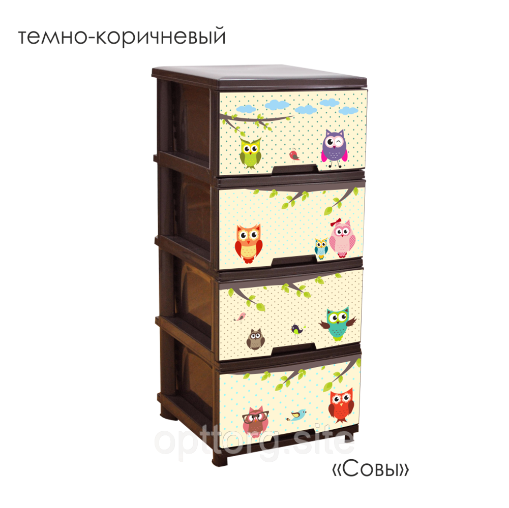 Комод із малюнком Сови 46,5х39,5х95,5 Алеана 123093