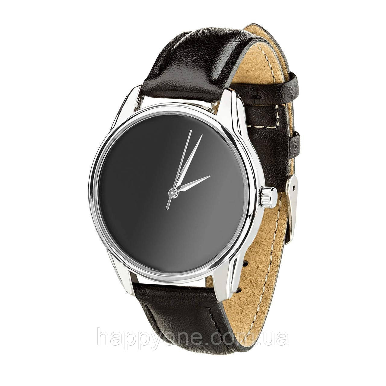 Годинник наручний "Чорний мінімалізм" (чорний срібло) + додатковий ремінець