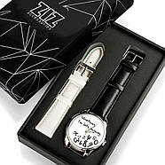 Годинник наручний "Late White" + додатковий ремінець, фото 4