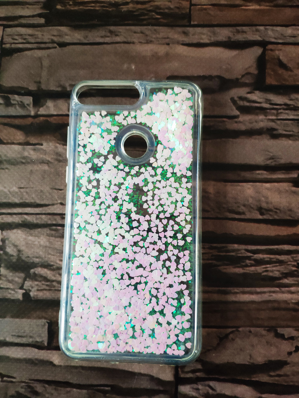 Чохол Акваріум для Huawei Y7 Prime 2018 перетікає біле сердечка, фото 1