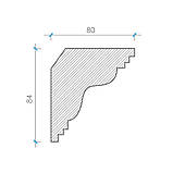 Карниз з гіпсу, гіпсовий карниз к-35 һ84х80 мм., фото 2