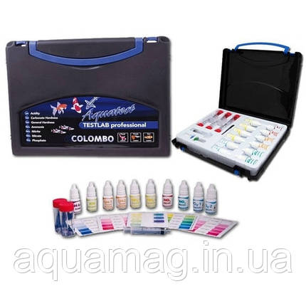 Набір для аналізу води Colombo Aquatest TESTLAB Professional для ставка, водойми, УЗВ, озера, фото 1