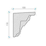 Карниз з гіпсу, гіпсовий карниз к-87 һ110х100 мм., фото 3