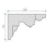 Карниз з гіпсу, гіпсовий карниз к-90 һ120х220 мм., фото 3