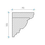 Карниз з гіпсу, гіпсовий карниз к-103 һ105х92 мм., фото 2